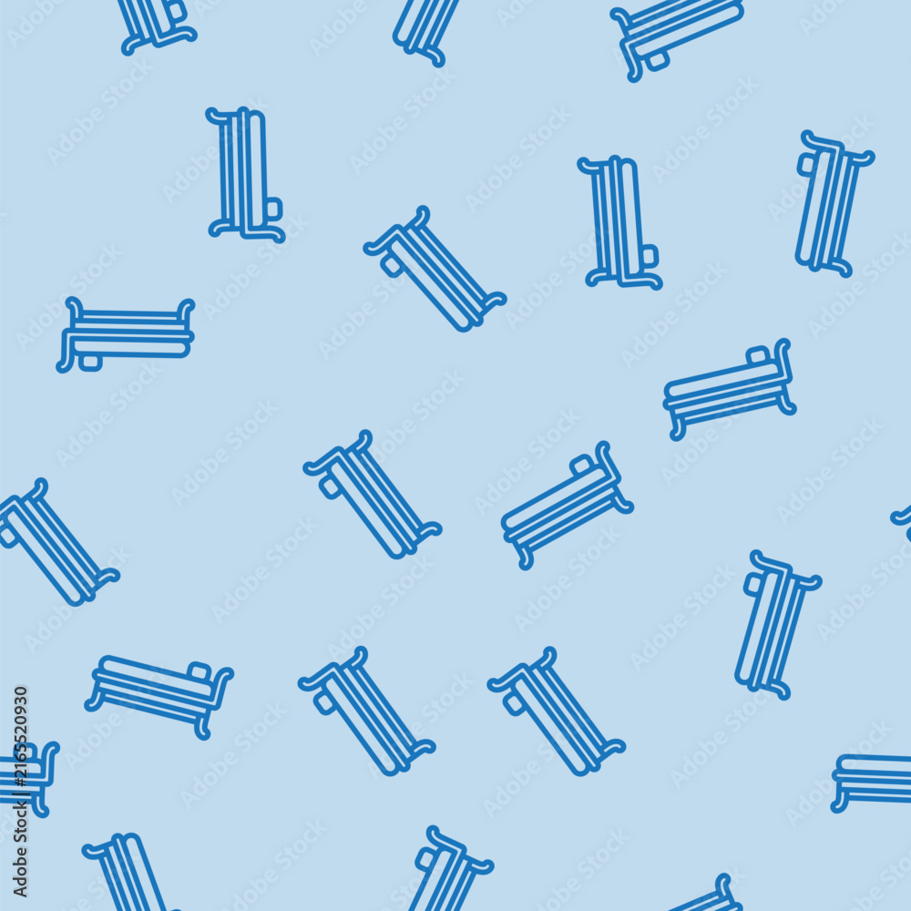 Fototapeta premium daybed outdoor furniture line seamless pattern daybed outdoor furniture thin line illustration