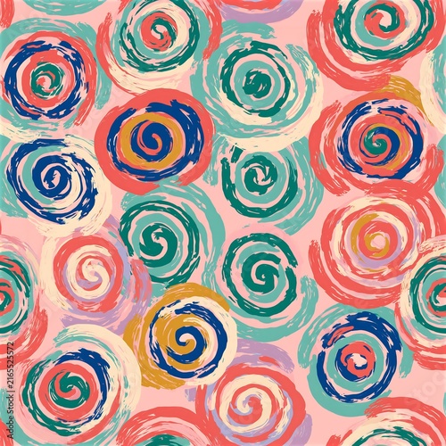 Colorful swirl pattern with bold shapes and varied colors