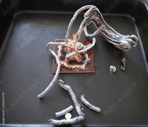 Foto Chemical experiment with calcium gluconate