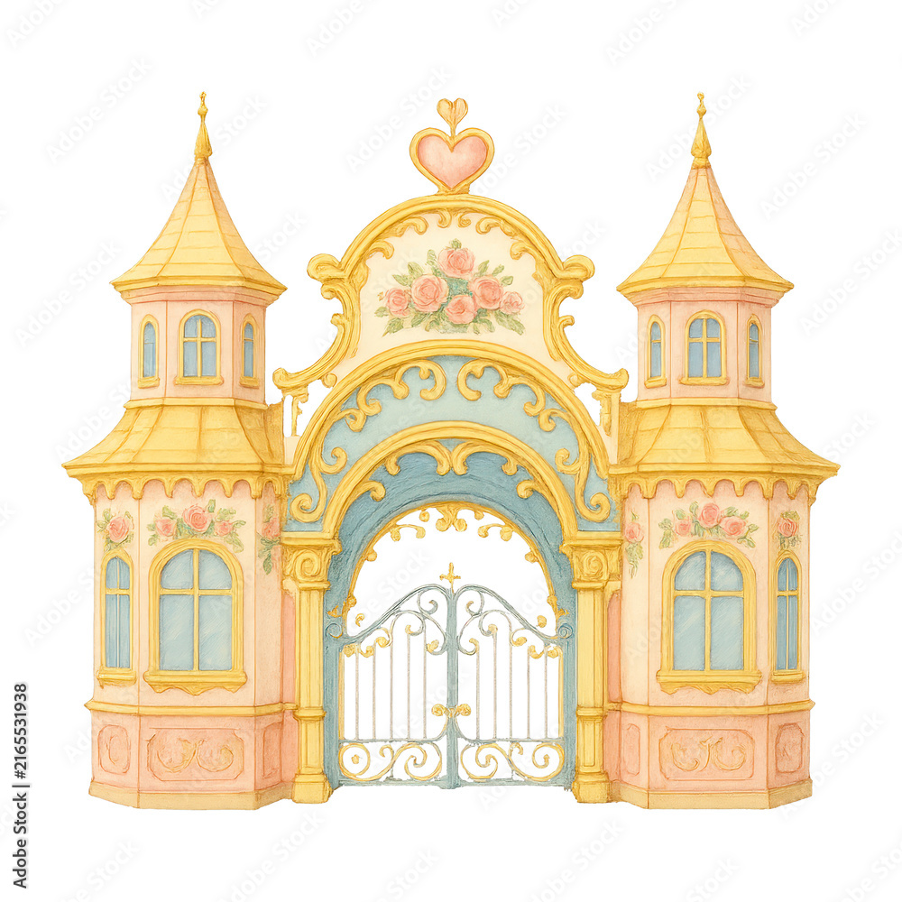 Obraz premium PNG Whimsical fairytale castle gate