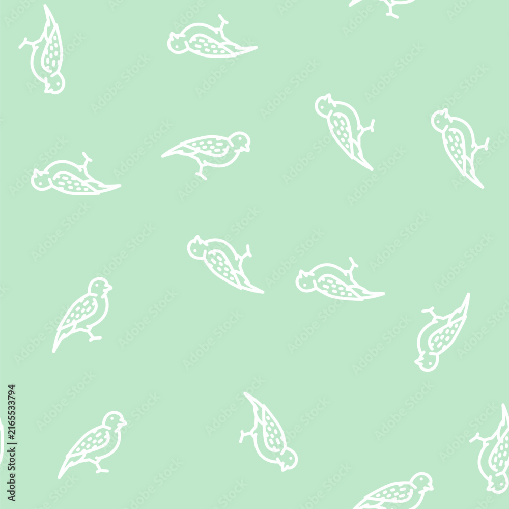 Naklejka premium sparrow bird line seamless pattern sparrow bird thin line illustration