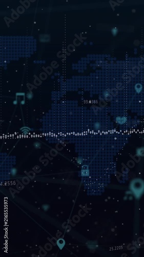 Animation of molecules over glowing blue grid