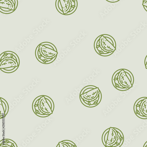 Bild auf Leinwand calzone pizza italian cuisine line seamless pattern calzone pizza italian cuisin