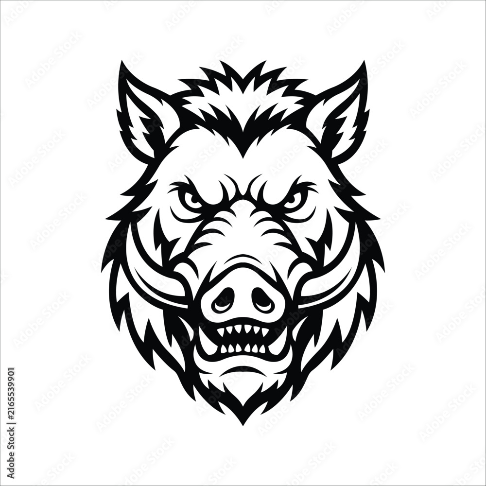 Fototapeta premium boar head mascot logo vector design template