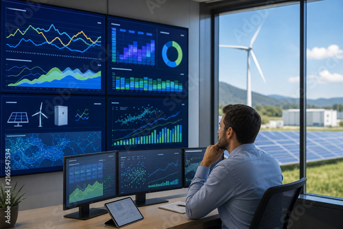 Renewable Energy Analyst Using Artificial Intelligence Forecasts to Optimize Solar Wind and Battery Performance in a Clean Utility Control Room