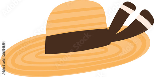 Canvastavla Stylish Summer Straw Hat for Beach Vacation Illustration