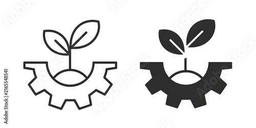 Plant and Gear Icons Set