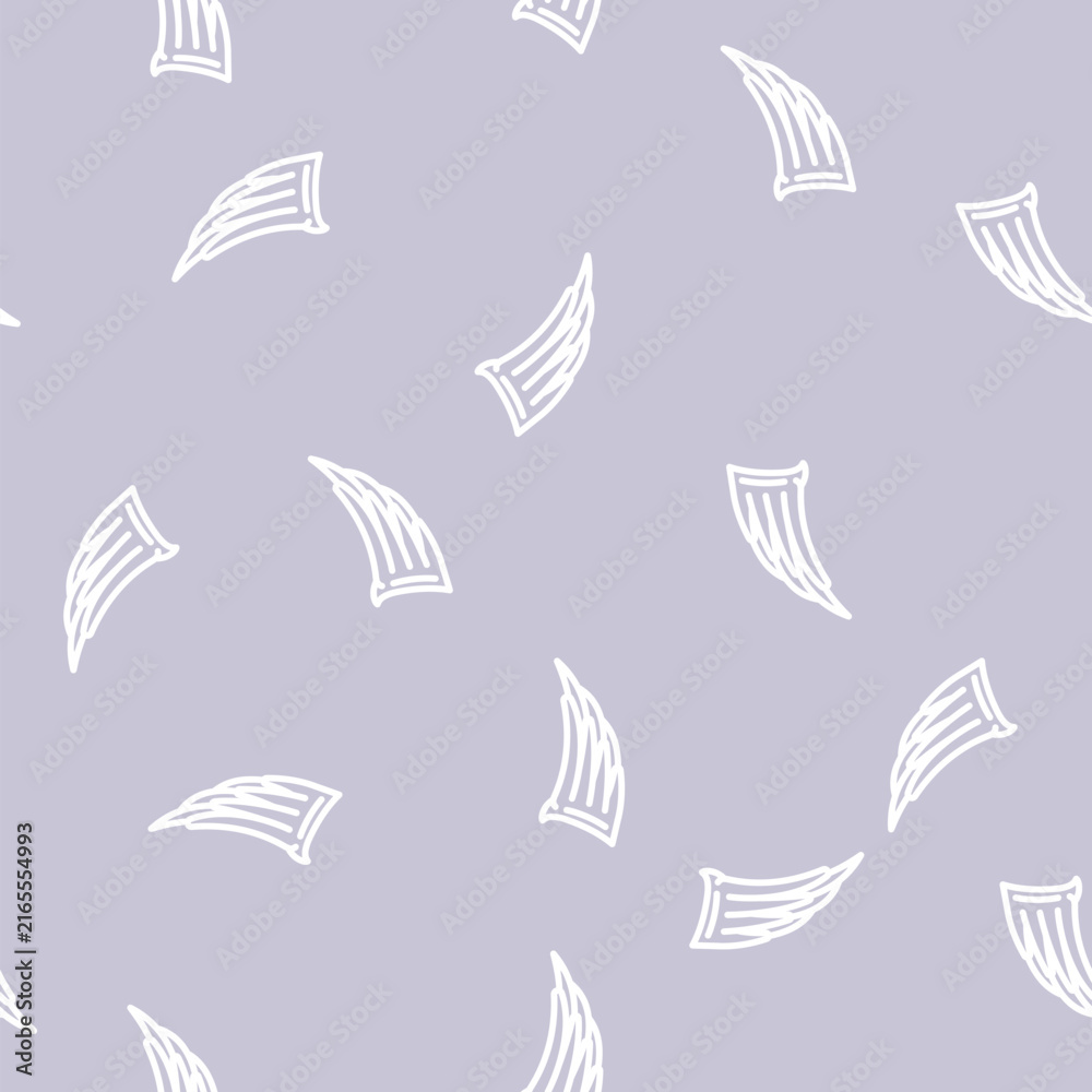 Fototapeta premium abstract wing line seamless pattern abstract wing thin line illustration