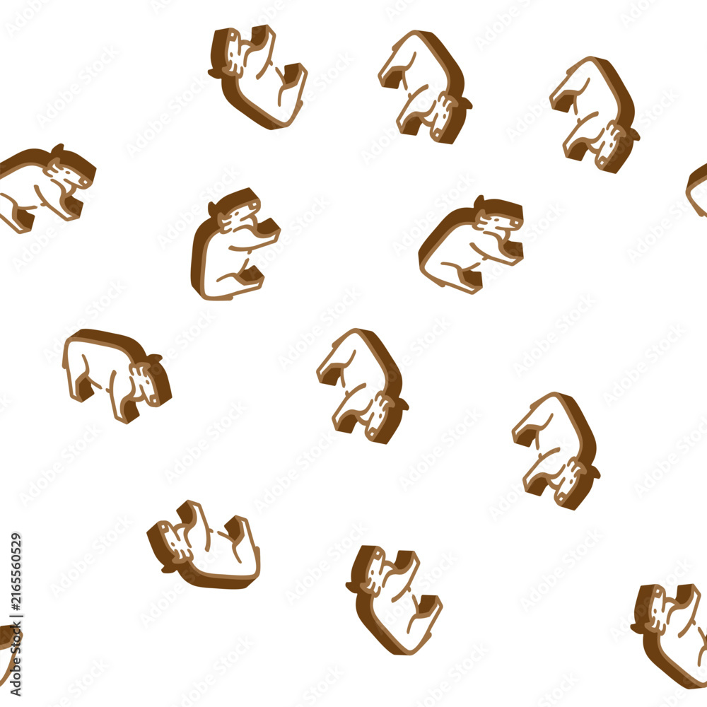 Naklejka premium buffalo wild animal isometric seamless pattern. buffalo wild animal sign illustration