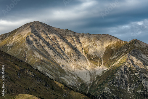 Landscape KZ, mountain, trees, green, stones, peak, blue,, clubs, forester 