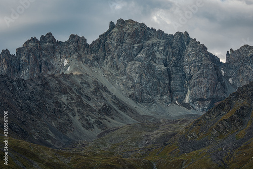 Landscape KZ, mountain, trees, green, stones, peak, blue,, clubs, forester 