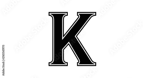 Monogram letter k capital bold serif style