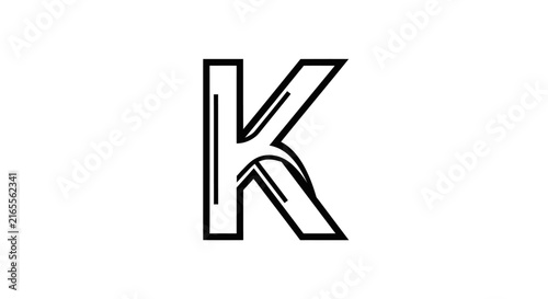 Stylized letter k outline graphic design element