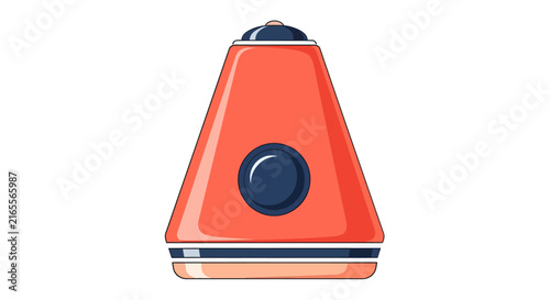Bright Red Triangular Warning Traffic Safety Cone.