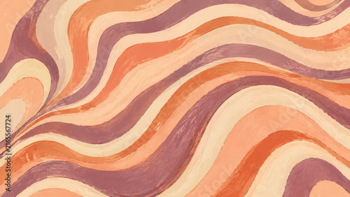Abstract wavy brush strokes in warm earthy colors