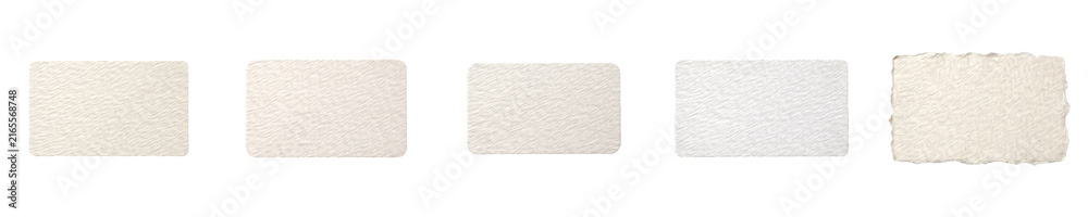 Fototapeta premium Minimalist Blank Paper Cards Mockup Set – Textured Deckle Edge & Plain White Cardstock Place Cards