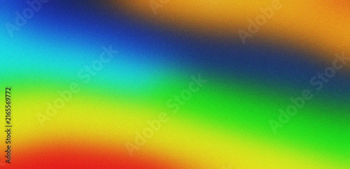 Abstract Multicolor Gradient Background with Blue Cyan Green Yellow and Orange Glow, Vibrant Grainy Texture, Soft Blurred Light and Modern Colorful Design