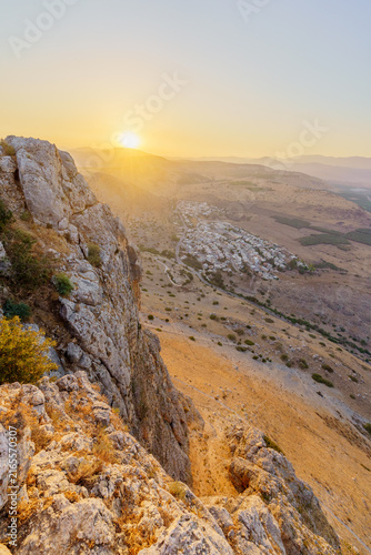 Sunset view of Mount Arbel National Park