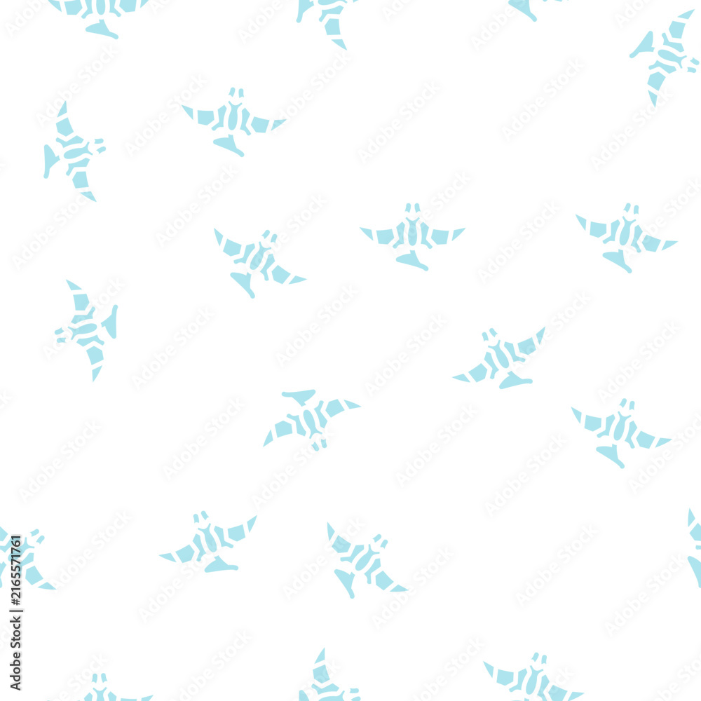 Fototapeta premium pterodactyl dinosaur glyph vector seamless pattern. pterodactyl dinosaur signthin illustration
