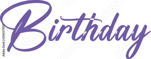 Purple Cursive Birthday Text Effect