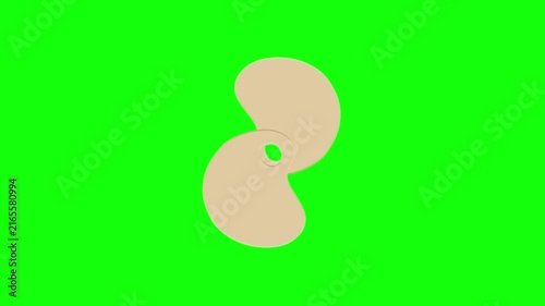 Propeller 3D animated on green screen background