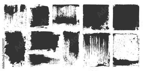 Collection of distressed grunge textures and stains, perfect for adding a rustic or weathered effect to graphic designs.