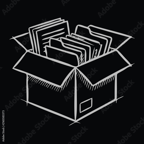 Document File Organization Storage Box and Archive Management Illustration
