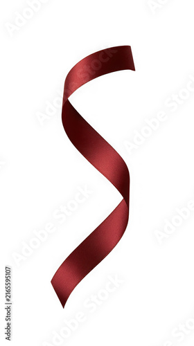 Curled satin ribbon in deep burgundy
