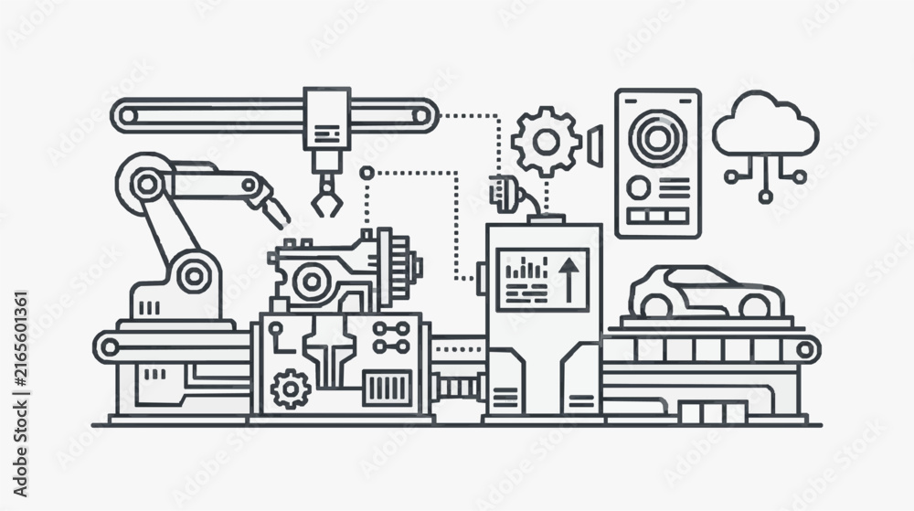Obraz premium Modern Industrial Automation and Smart Manufacturing