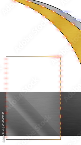 8K Modern Glassmorphism Frame Overlay with Gold and Metal Accents for Vertical Video