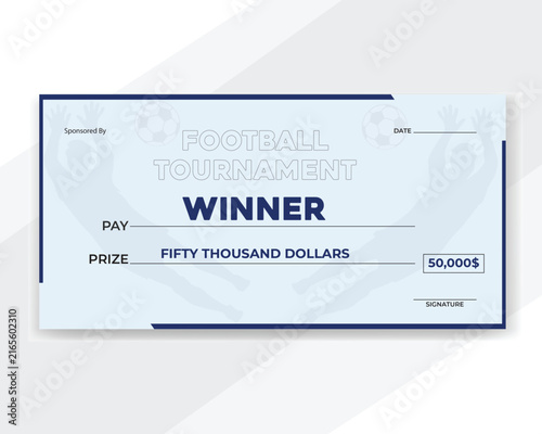 Football tournament winner gift voucher certificate award template cash prize