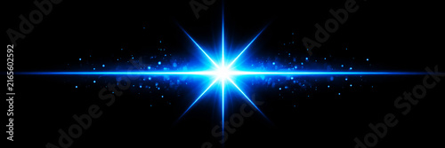 Abstract Blue Light Background with Glowing Stars, Radiant Energy Rays, Cosmic Space, Dynamic Motion and Futuristic Technology Effects