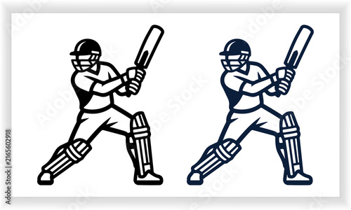 Cricket batsman stance pose action silhouette sport match tournament championship