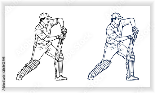 Cricket batsman defense shot action silhouette sports match tournament game