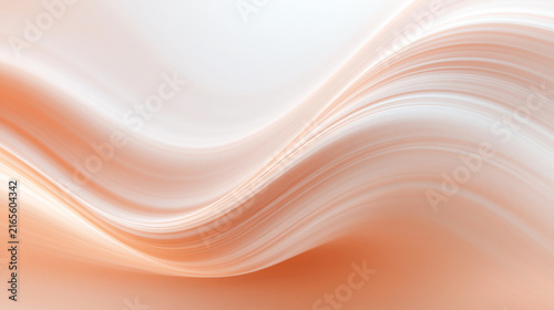 Abstract Peach and White Flowing Wave Background