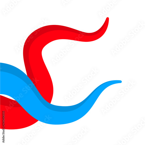 Red and Blue Abstract Wave