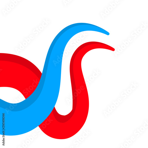 Red and Blue Abstract Wave