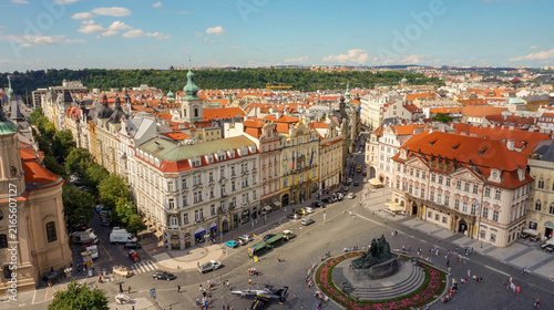 Aerial View of Prague Old Town Square in the Czech Republic