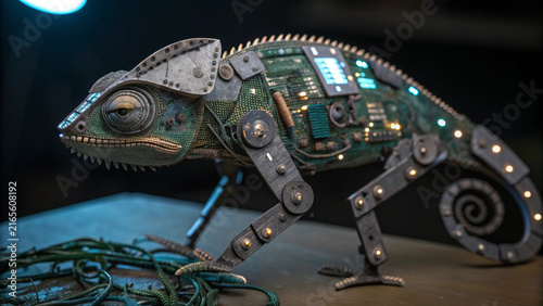 Robotic chameleon made of circuit boards