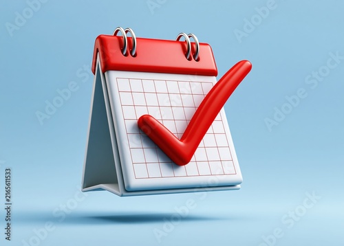 Task complete calendar success confirmation achievement