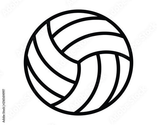 Simple black outline of volleyball for sports and games