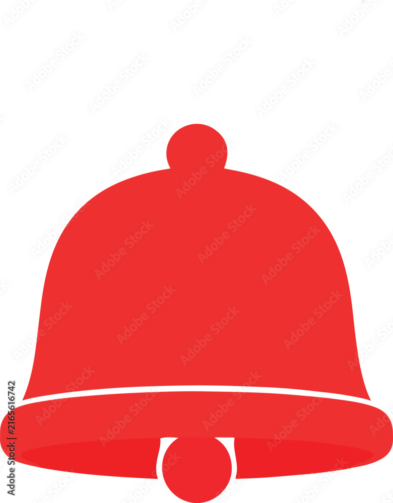 Fototapeta premium Printred Red Notification Bell Icon on Black Background