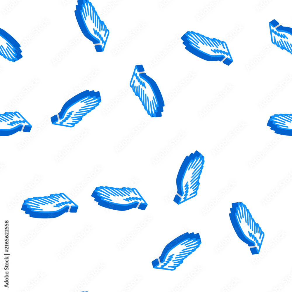 Naklejka premium birds wing isometric seamless pattern. birds wing sign illustration