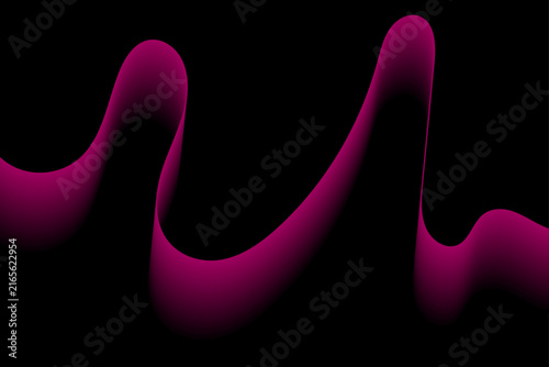 Abstract flowing pink waves against a dark background with a glitch effect