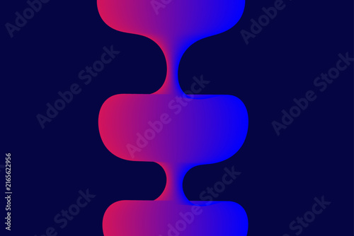 Abstract fluid shapes in vibrant pink and blue gradient against a dark background