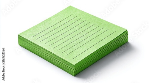 Green notepad stack with lines ready to write