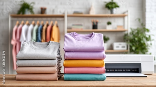 Colorful stacked shirts offer style and organization