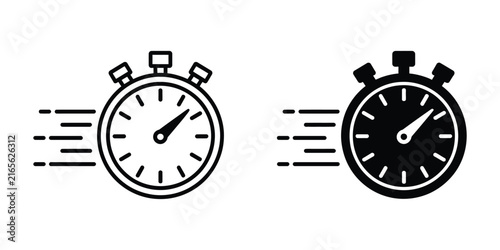Bild auf Leinwand Fast Time Icon set, rapid time progression, speed indicators, urgency, deadlines, quick scheduling, accelerated workflow, and business productivity symbols in clean vector style