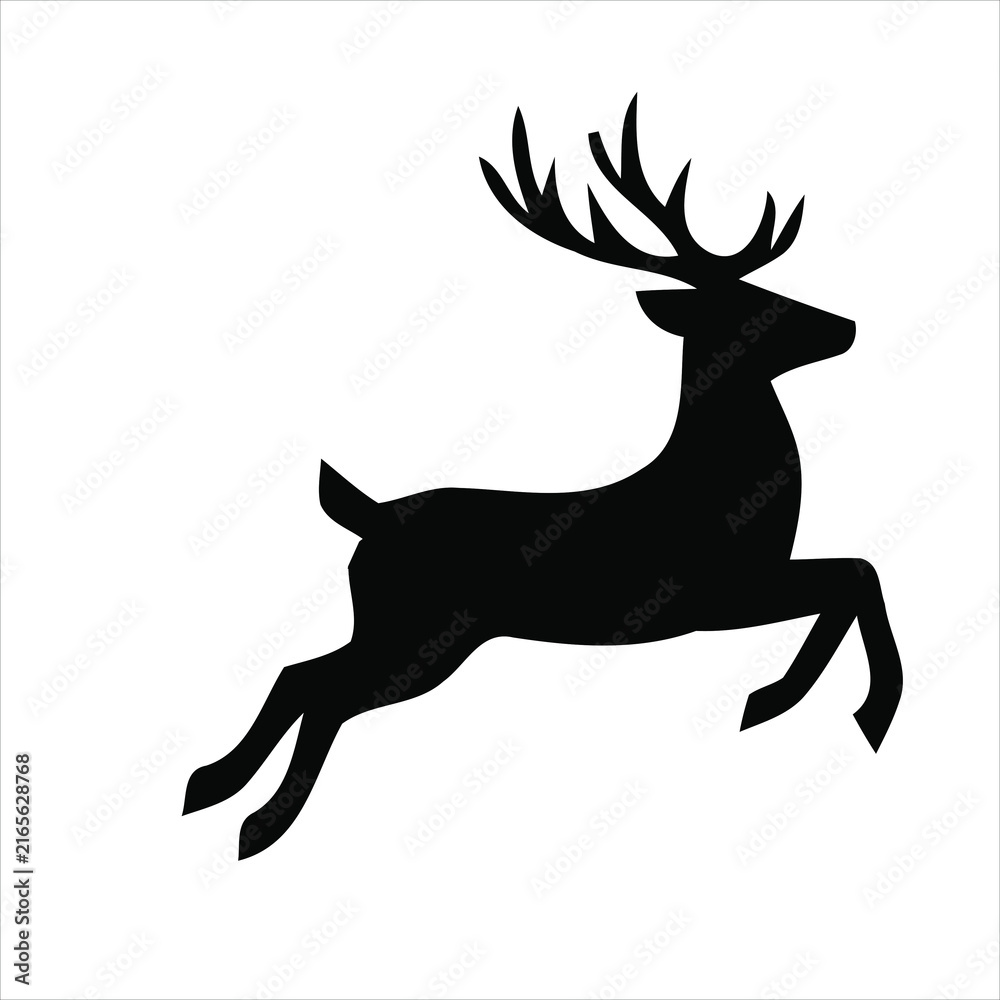 Fototapeta premium Running Deer Stag Silhouette