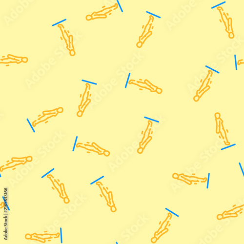 Картината върху платно arnold press fitness exercise arm vector seamless pattern arnold press fitness e
